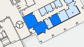 
							Planritning för Mindpark Hyllie Skrivaregatan, 3 privata rum, 61 m²