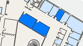 
							Planritning för Spaces Göteborg Gamlestan, 3 privata rum, 56 m²