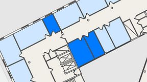 
							Planritning för Convendum Spårvagnshallarna, 3 privata rum, 42 m²