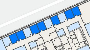 Planritning för Spaces Lindholmen, 5 privata rum, 58 m²