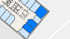 
							Planritning för FASTOFFICE Lidingö Torsvik, 3 privata rum, 36 m²