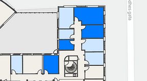 
							Planritning för Convendum Stampgatan 14, 4 privata rum, 44 m²