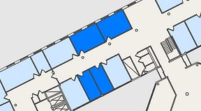 
							Planritning för Convendum Spårvagnshallarna, 4 privata rum, 76 m²