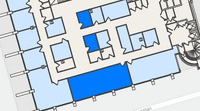 
							Planritning för United Spaces Östra Hamngatan, 3 privata rum, 77 m²
