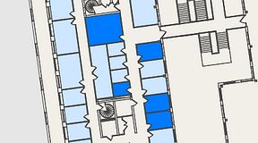 
							Planritning för Spaces Nordenskiöldsgatan, 5 privata rum, 53 m²
