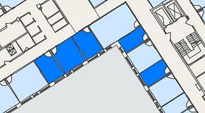 
							Planritning för Regus Kistagången 20b, 5 privata rum, 59 m²