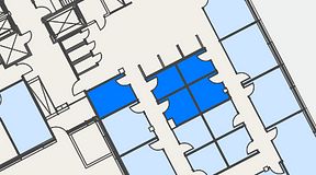 
							Planritning för Spaces Hyllie Vista, 5 privata rum, 43 m²