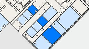 
							Planritning för FirstOffice Hemvärnsgatan 9, 3 privata rum, 44 m²