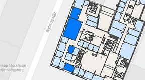 
							Planritning för Regus Östermalmstorg, 4 privata rum, 100 m²