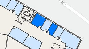 
							Planritning för Spaces Göteborg Gamlestan, 2 privata rum, 26 m²