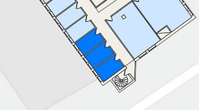 
							Planritning för THE WORKS Slakthusområdet, 3 privata rum, 27 m²