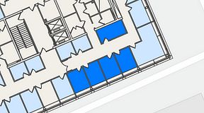 
							Planritning för Spaces Lindholmen, 5 privata rum, 41 m²