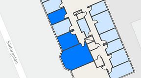 
							Planritning för Regus Helsingborg Södergatan, 3 privata rum, 56 m²