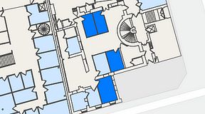 
							Planritning för Entreprenörsgatan Hasselbladshuset, 4 privata rum, 45 m²