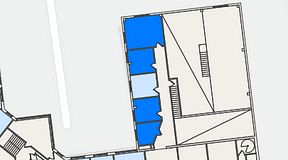 Planritning för Växthuset Elbegatan, 4 privata rum, 57 m²