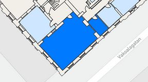 
							Planritning för United Spaces Uppsala, 2 privata rum, 74 m²