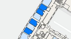 Planritning för iOffice Sjöbefälsskolan, 4 privata rum, 54 m²