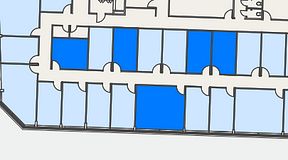 
							Planritning för Regus Mariestad, 5 privata rum, 78 m²