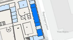 
							Planritning för THE WORKS Medborgarplatsen, 4 privata rum, 93 m²