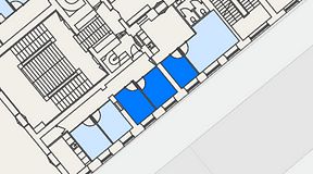 
							Planritning för Spaces Gamla Stan, 3 privata rum, 26 m²