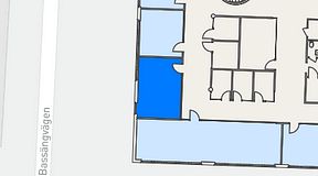 
							Planritning för EQ Coworking, 1 privata rum, 25 m²