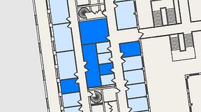 
							Planritning för Spaces Nordenskiöldsgatan, 5 privata rum, 63 m²