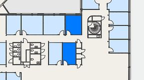 
							Planritning för Convendum Stampgatan 14, 2 privata rum, 27 m²