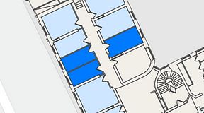 
							Planritning för Convendum Spårvagnshallarna, 3 privata rum, 36 m²