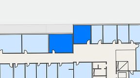 Planritning för Kontoret Globen, 2 privata rum, 37 m²