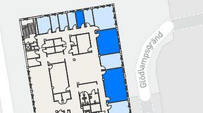 
							Planritning för CoW Hammarby Sjöstad, 3 privata rum, 72 m²