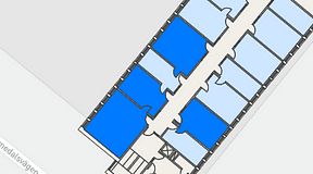 
							Planritning för Regus Almedal, 4 privata rum, 101 m²