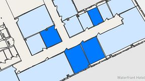 
							Planritning för United Spaces Waterfront Klarabergsviadukten, 4 privata rum, 68 m²