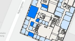 
							Planritning för Regus Östermalmstorg, 5 privata rum, 97 m²