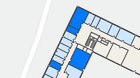 
							Planritning för Quick Office Älvsjö, 4 privata rum, 93 m²