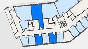 Planritning för CoW Älvsjö, 3 privata rum, 48 m²