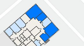 Planritning för Easy Office Kungsängen, 4 privata rum, 92 m²