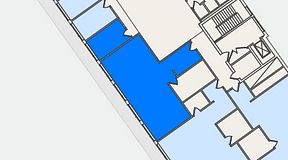 
							Planritning för FirstOffice Västra Hamnen, 2 privata rum, 91 m²