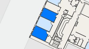 
							Planritning för FASTOFFICE Rinkebytorget, 2 privata rum, 34 m²