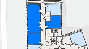 
							Planritning för Flexiwork Kollektivet, 3 privata rum, 82 m²
