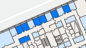 
							Planritning för Spaces Lindholmen, 5 privata rum, 59 m²