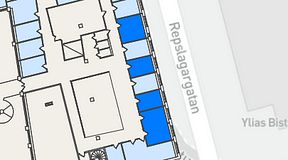 
							Planritning för THE WORKS Medborgarplatsen, 4 privata rum, 59 m²