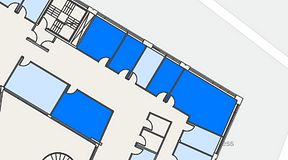 
							Planritning för Spaces Göteborg Gamlestan, 5 privata rum, 90 m²