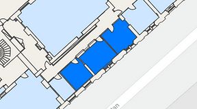 
							Planritning för United Spaces Uppsala, 3 privata rum, 44 m²