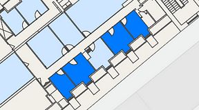 
							Planritning för Spaces Gamla Stan, 4 privata rum, 45 m²