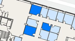 
							Planritning för Spaces Umami Park Sundbyberg, 3 privata rum, 45 m²