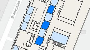 
							Planritning för Convendum Brahegatan, 3 privata rum, 54 m²