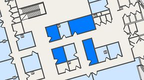 
							Planritning för United Spaces Östra Hamngatan, 4 privata rum, 45 m²