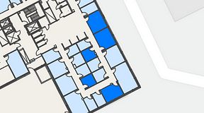 
							Planritning för Spaces Hyllie Vista, 5 privata rum, 71 m²