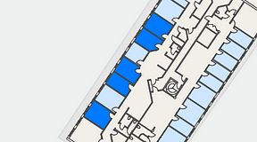 
							Planritning för Atmosfär Coworking, 5 privata rum, 65 m²