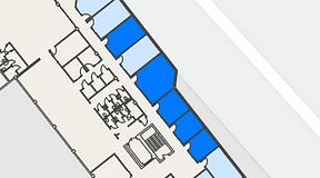 
							Planritning för FASTOFFICE Lunda, 5 privata rum, 95 m²